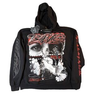 Evil Vice Hoodie Mens 2XL Black Cross Rosary Graphic Gothic Streetwear NWT